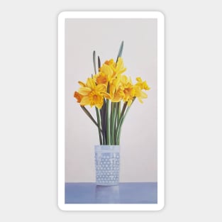 Daffodils in a Hobnail Vase Painting Sticker